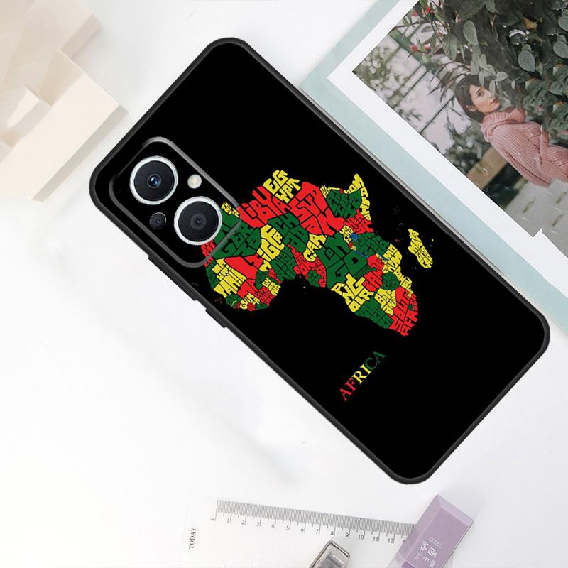 Africa Map Geography Case For OPPO Reno 11F 4Z 5Z 8T 10 Pro 4 6 7 8 5 Lite OPPO Find X6 Pro X2 X3 X5 Lite Cover