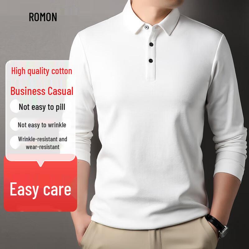 Luomen Men s Cotton Stretch Long-Sleeve Polo Shirt M