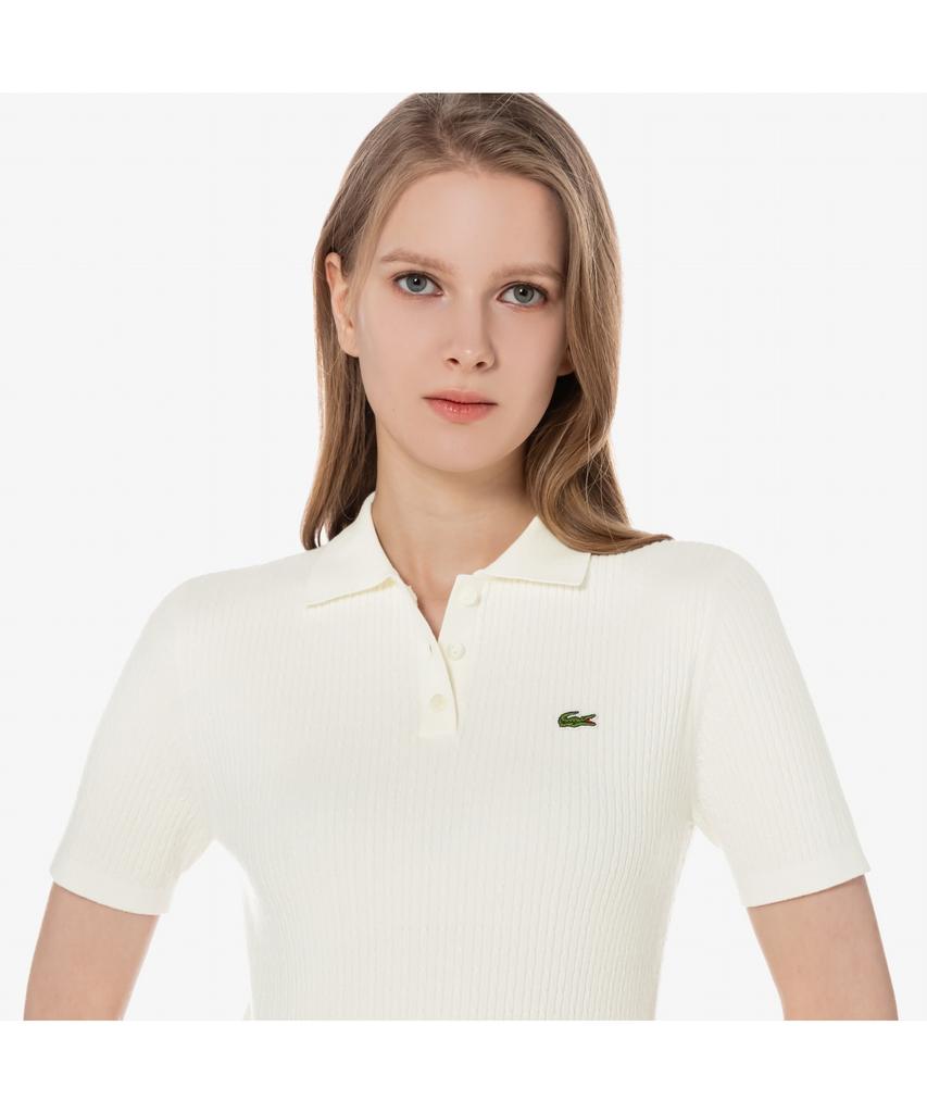 LACOSTE Women'S Cable Short Sleeve Polo Sweater Pf597E-55G 70V