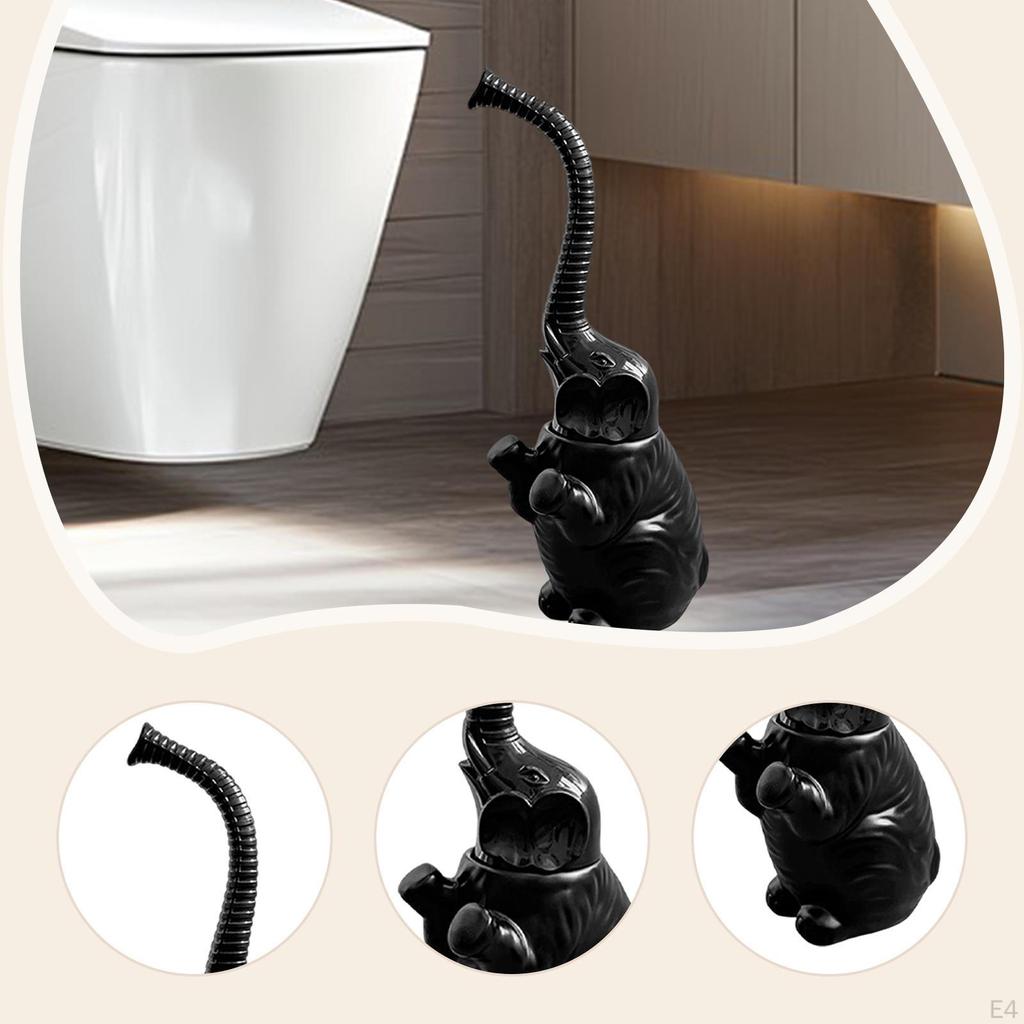 Elephant Shape Toilet Brush with Holder Long Handle Accessories Bathroom Cleaning Tool