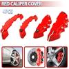 4ks Univerzální 3D Styl Červená Přední + Zadní Příslušenství Kryt třmenu kotoučové brzdy do auta