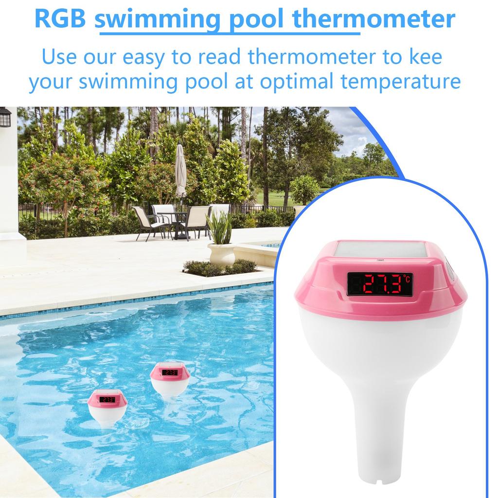 Floating Style Bath, Swimming Pool, Hydrotherapy Pool With RGB Ambient Light, Solar Electronic Digital Thermometers