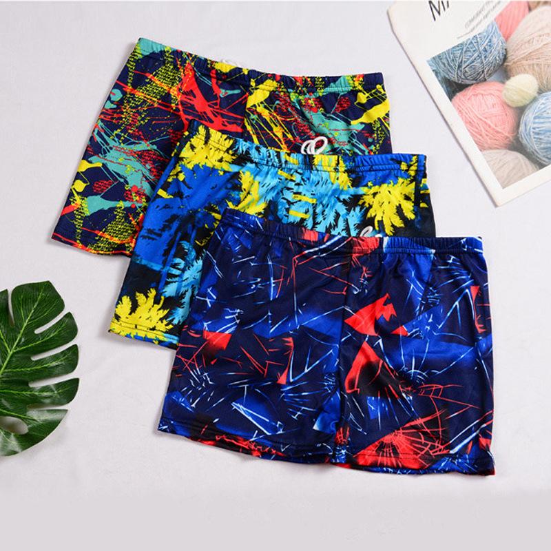 Men's Quick-Dry Printed Boxers: Fashionable Swim Trunks for Running and Swimming.