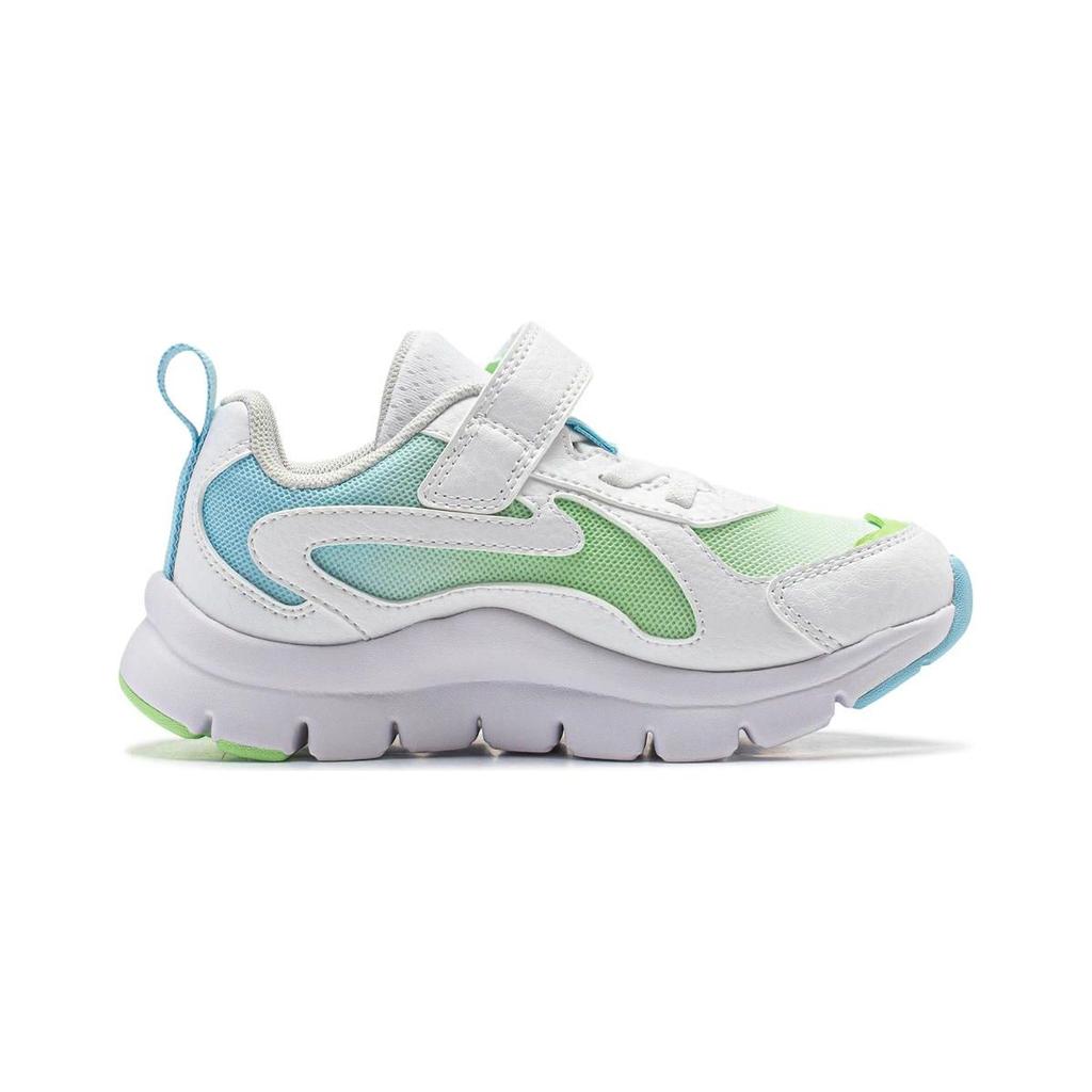 Li Ning Kids Starry Comfortable Casual Shock Absorbing Wear Resistant Low Top Casual Shoes Kids Casual Shoes White Green YKNU028-5