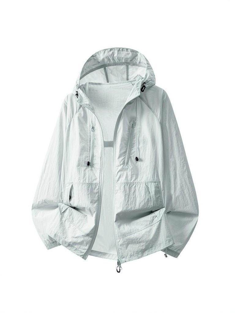 Unisex UPF50+ Ice Silk Sun Protection Hooded Jacket - Lightweight, Breathable, Summer Outerwear