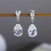 Simplified Pear Shaped Synthetic Zircon Pendant Earrings, Available In Multiple Colors, Suitable for Luxurious Jewelry Worn By Dinners and Brides