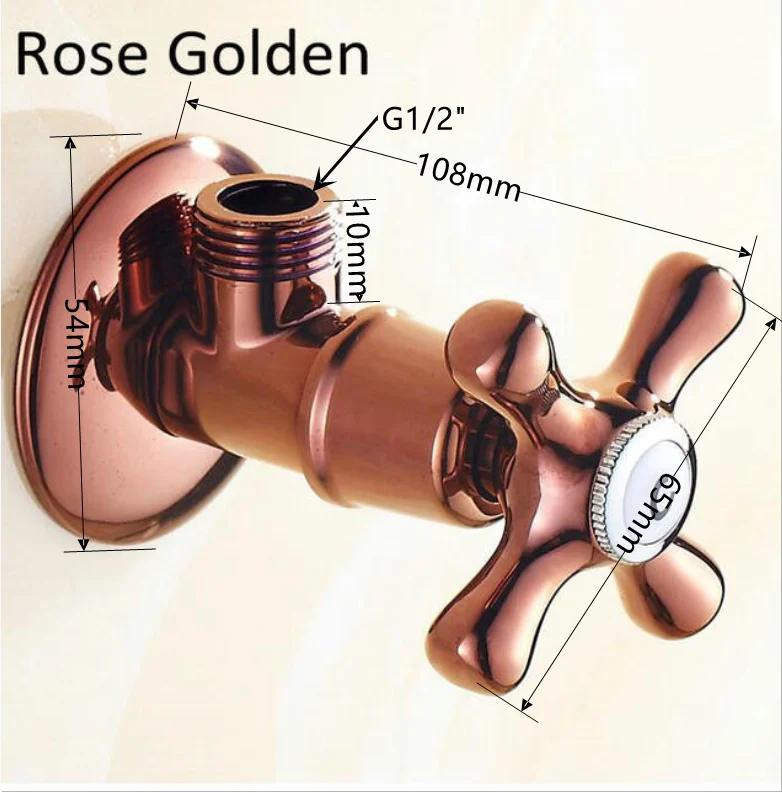 golden New 1/2"malex 1/2" male Brass Bathroom Angle Stop Valve Antique finish Filling valves bathroom part 5 color