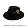 Black Fedora Hat for Men Women Party Hat with Feather Cosplay Costume Flat Top Hat Hippies Cap Stage Performances Props