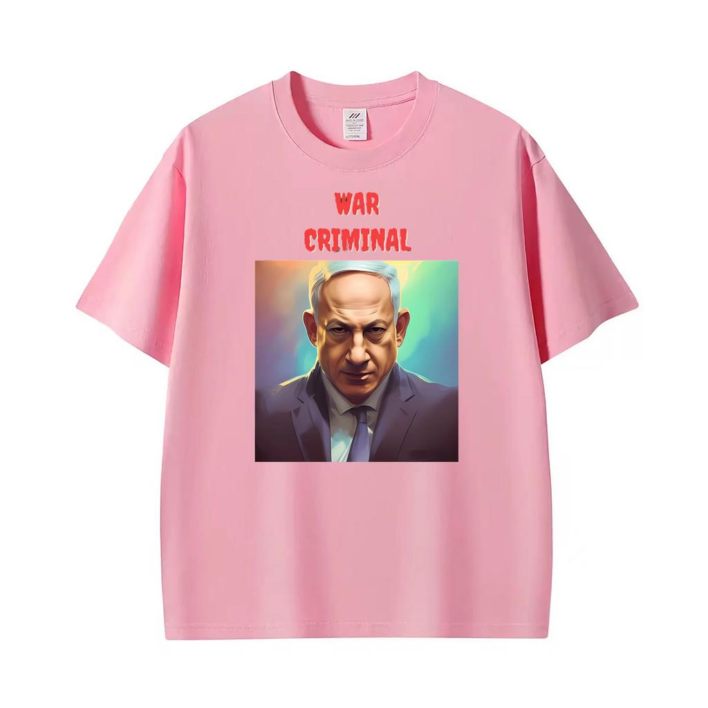 Benjamin Netanyahu Magliette Stampate Divertenti Unisex Moda Unisex Maglietta di Alta Qualità Cotone Oversize Larga Girocollo Magliette Streetwear