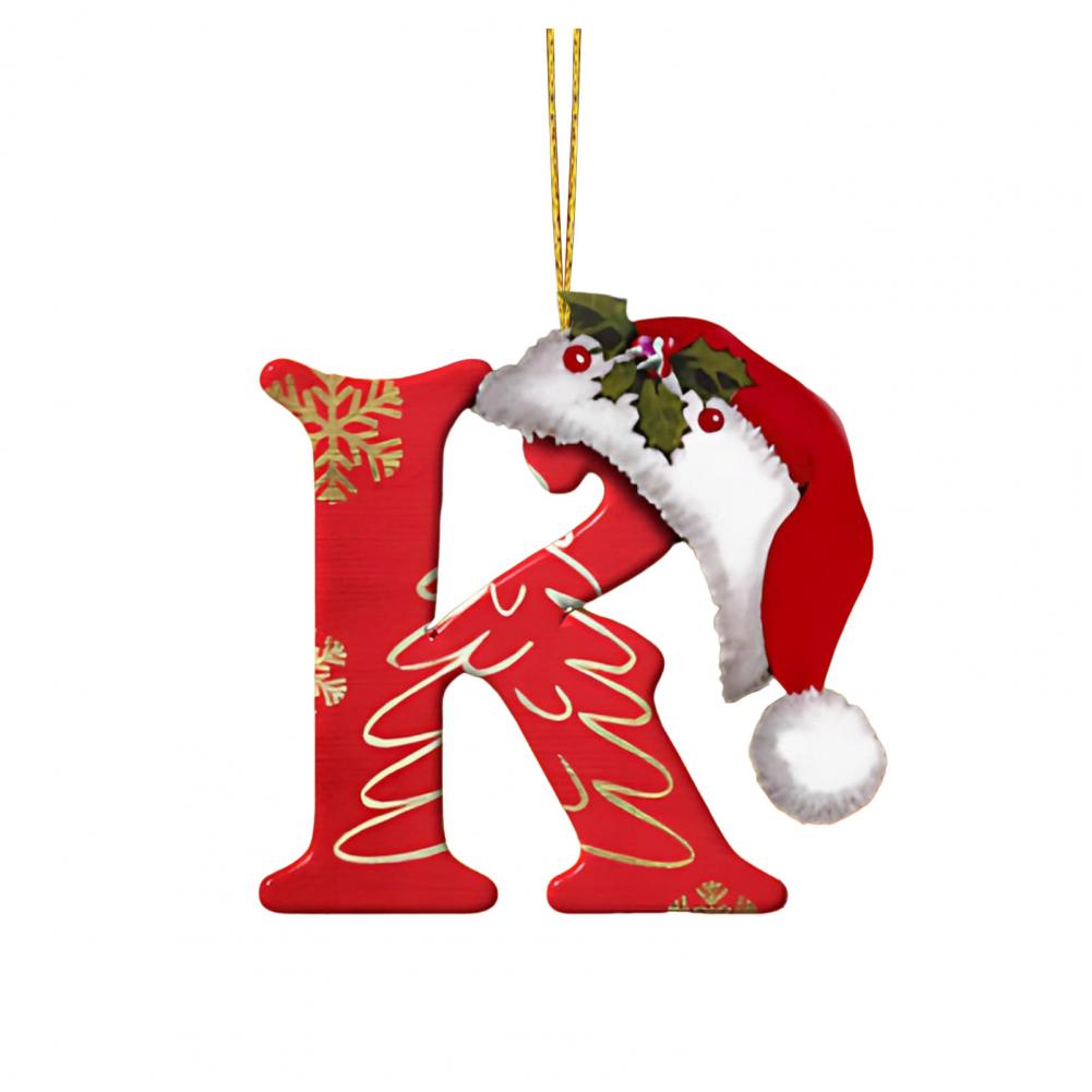 Christmas Tree Letter Decorations Ornaments Set with Santa for Home Holiday
