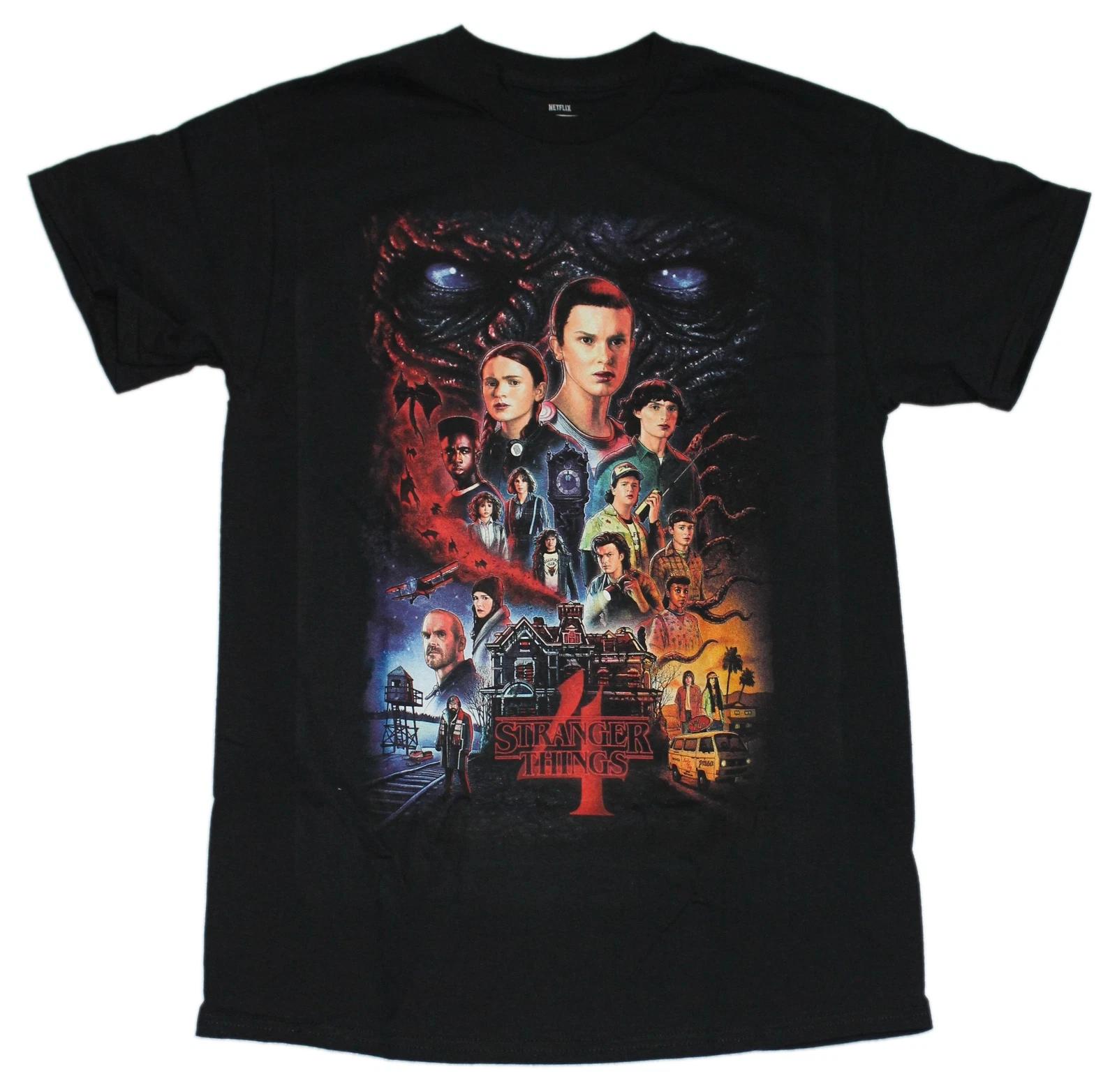 Stranger Things New Adult T-Shirt - Part 4 Movie Cast L