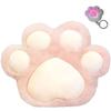 TATOTTE Cat Plush Cute Paw Print Storage Fluffy Body Includes Mini Light Print Toy, Cushion, Side-Accessory Pocket, Pillow, 25x32cm, (Paw Pink)