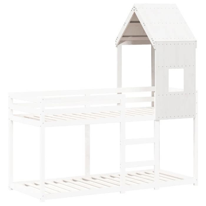 VidaXL Toit de lit pour enfants blanc 60x99x139,5cm bois de pin massif, toit de lit, baldaquin de lit pour enfant, toit pour 846889