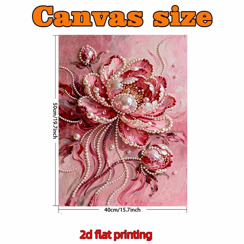 DIY Flower Pearl Art Painting for Home Wall Decor Pearl Gem Paintings Picture Arts Craft  for Adults/Beginners Gift Idea Home Decor Without Frame