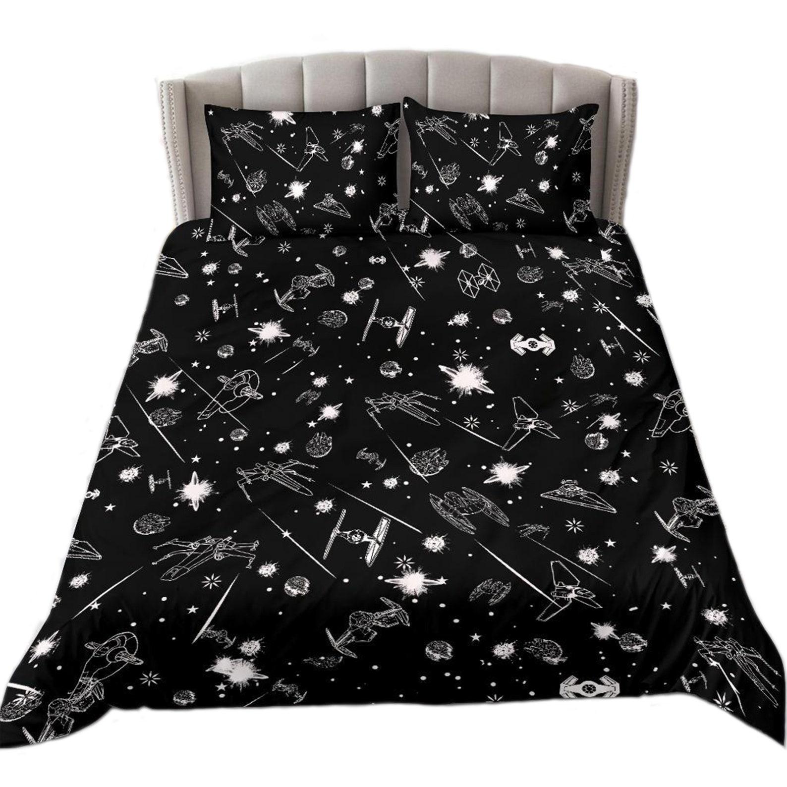 Duvet Cover| 2 Pillow Cases|Stars Sheet, Custom Bedding, Bedding, Sheets, Bed Set, Bed Sheets, Wars, Wars Gift, Star, Space, Custom Sheets, 220cm*240cm
