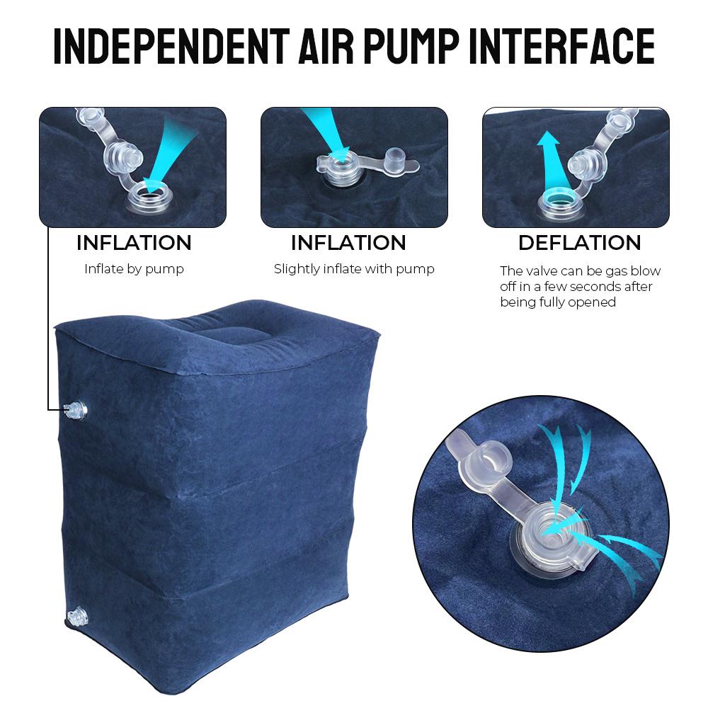 PVC 3 Layers Footrest Pillow Portable Adjustable High Leg Support On Airplane Car Bus Inflatable Travel Foot Rest Pillows