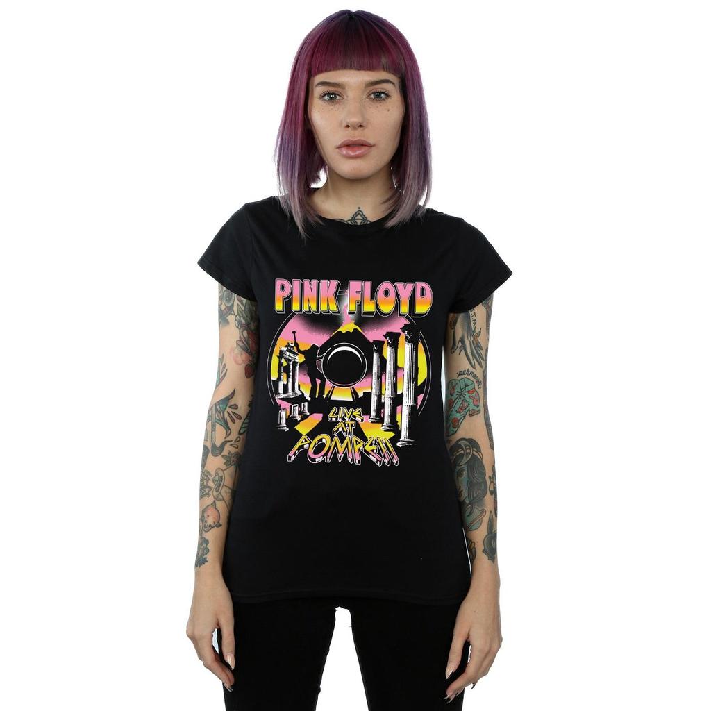Pink Floyd Womens/Ladies Live At Pompeii Volcano Cotton T-Shirt