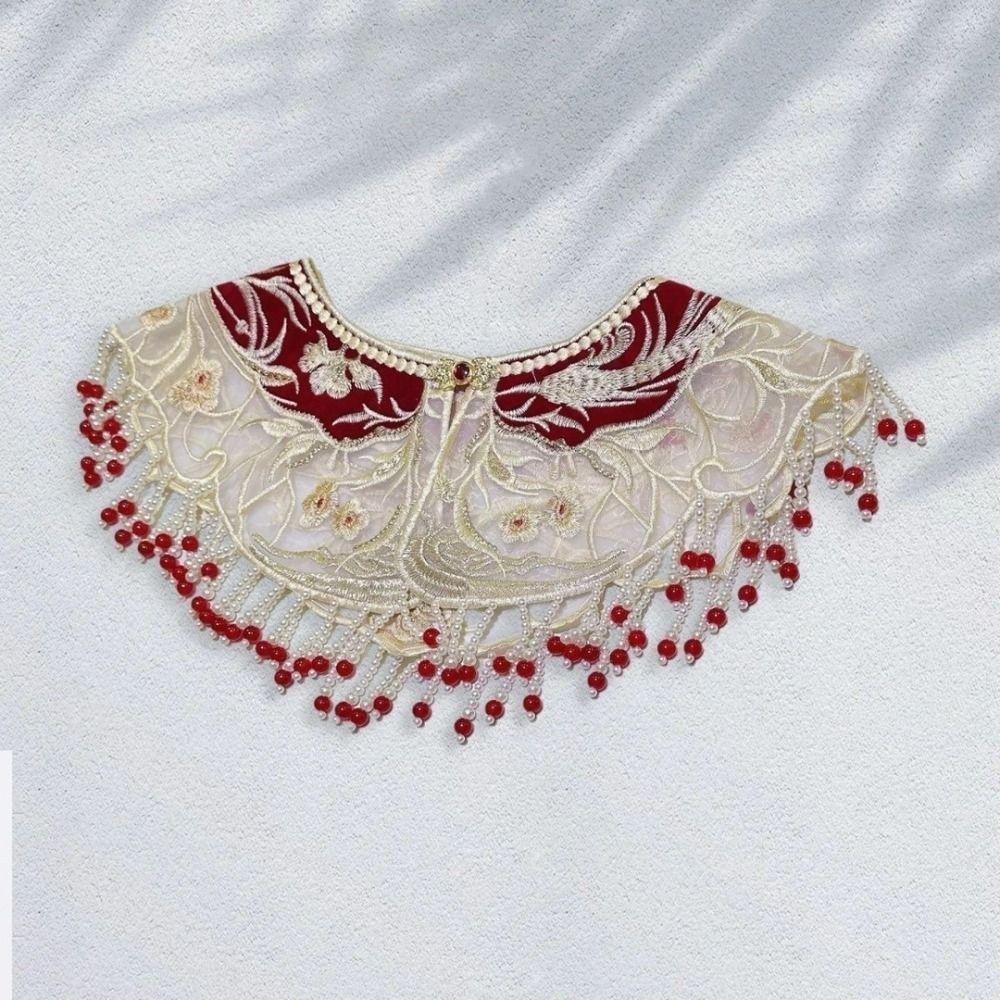 Embroidery Design Hanfu Collar Pearl Detachable False Collar Chinese Traditional