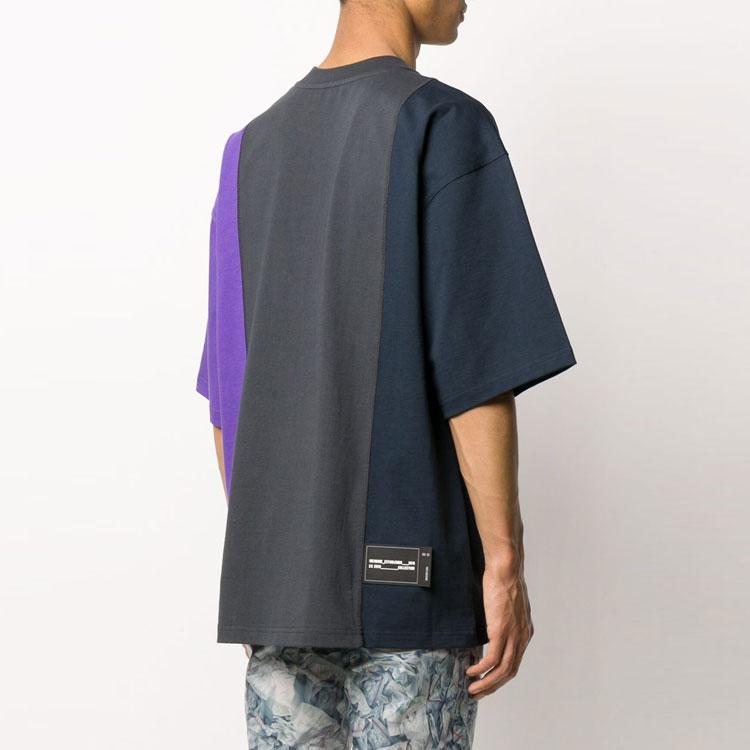 We11Done Reflective Logo Spliced Casual High Street T-Shirt Unisex T-Shirts Black WD-TP7-20-100-U-PP