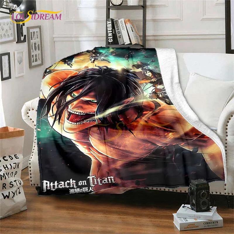 Attack On Titan Blanket Cover Anime Blankets for Beds Sofas Soft Carpet Warm Bed Sheet Bedspread Bedding Queen Size Room Decor