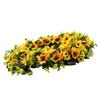 Künstlicher Sonnenblumenkranz mit grünen Blättern Hängender Falscher Frühlingskranz für Haustür Eingangsbereich Wand Heimdekoration