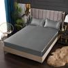 Ice Silk Satin Bed Sheets: Solid Color Three-Piece Set – Imitation Silk Mattress Protector.