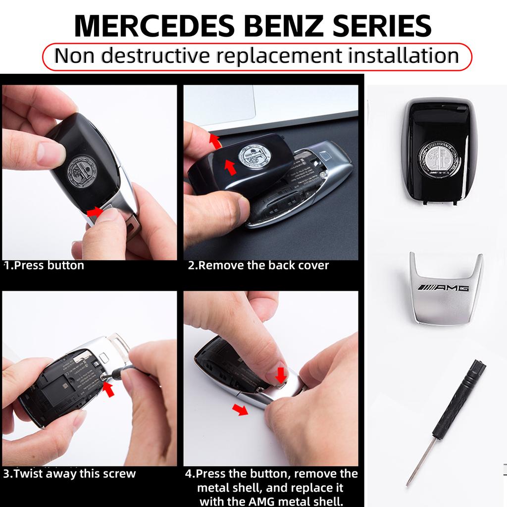 WAK3   New 1pcs Car Remote Key Case Auto Protection For Mercedes Benz W210 CLA AMG E260 E300 W204 W211 CLK Interior Mouldings YSHG-AMG
