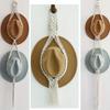 1Pc Nordic Style Hand Woven Hat Storage Rack Creative Multi-layer Living Room Bedroom Wall Hanging Hat Tassel Wall Hanging Rope