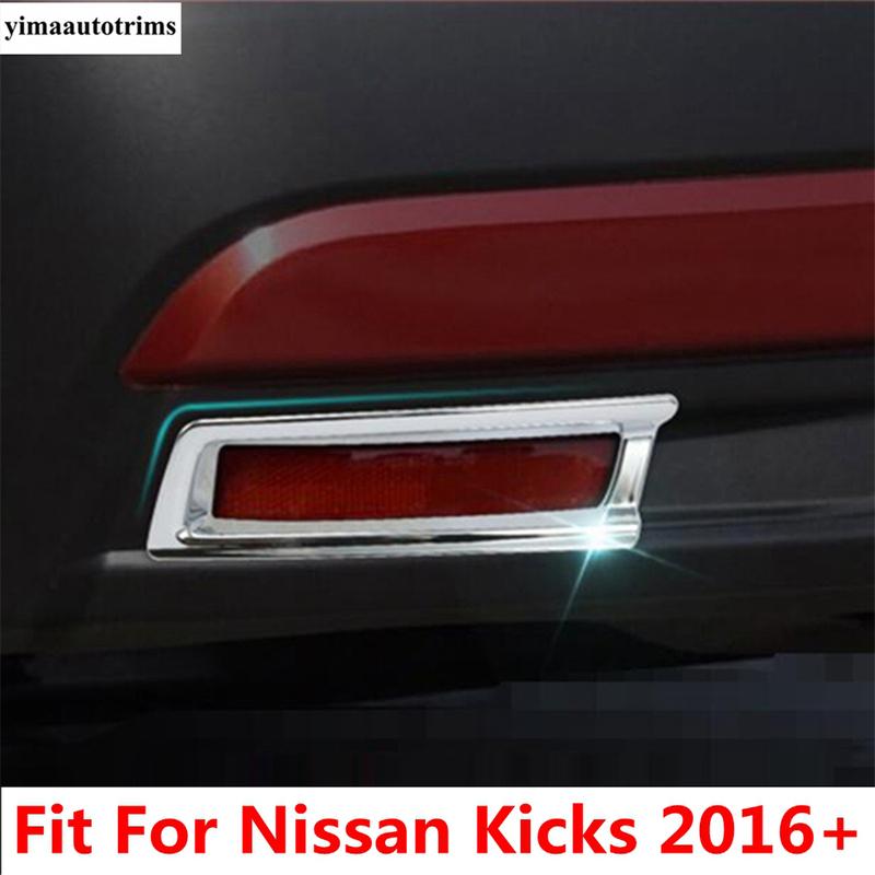 Rear Trunk Tail Lights Fog Lamp Decor Cover Trim For Nissan Kicks 2016 2017 2018   Car ABS Chrome Exterior Accessories