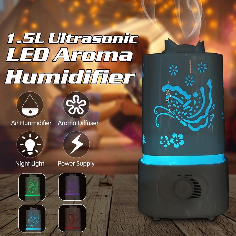 1,5L Elektromos Aromás Levegő Diffúzor Ultrahangos Ionizátor Párásító LED Éjszakai Fény Otthoni Aromaterápia Tisztító Porlasztó