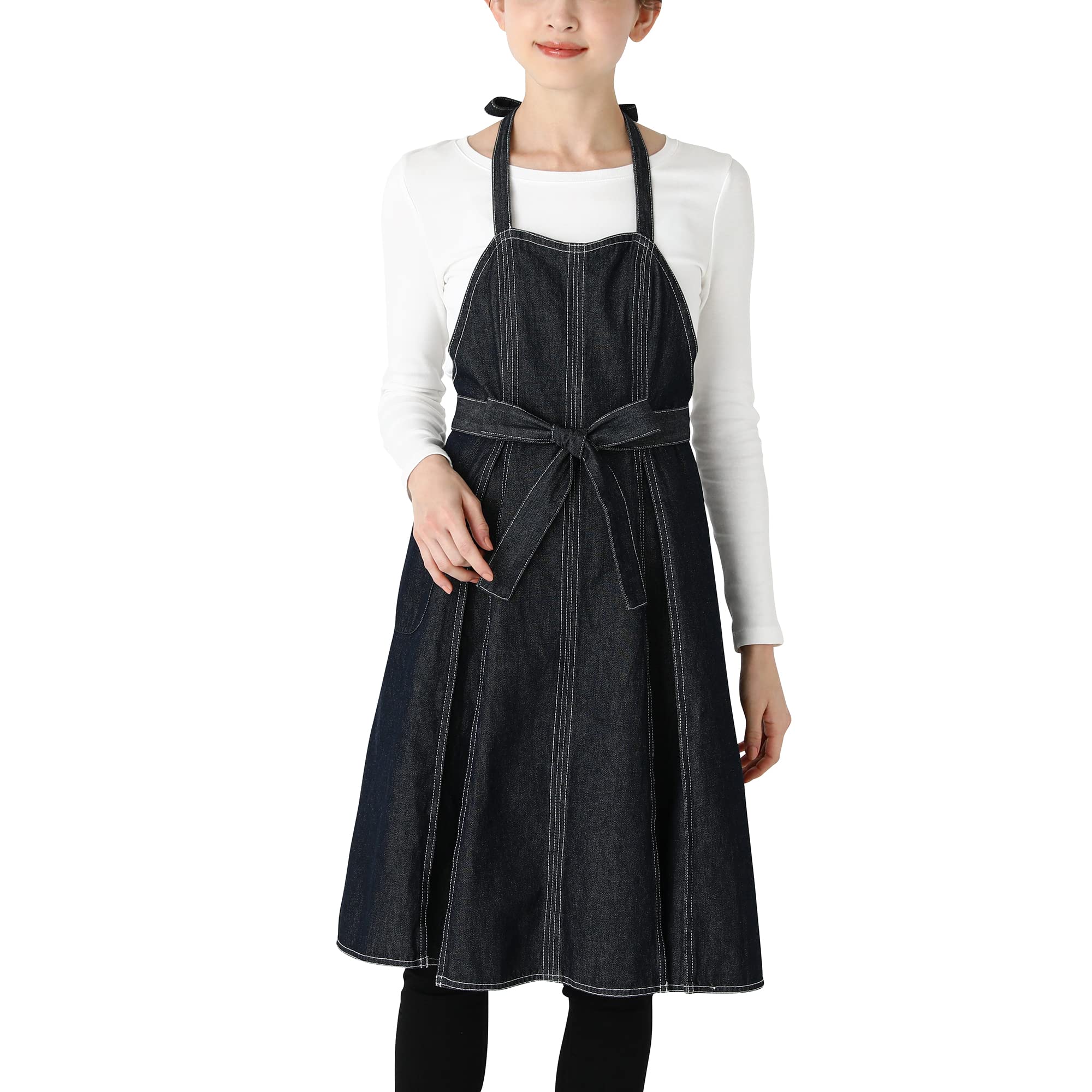 

Francfranc Denier Full Apron, Black, Women s Apron, Black
