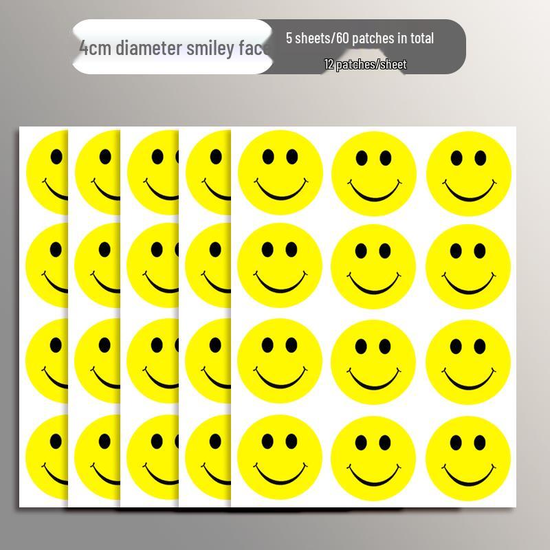 Smiling Face Rewards Stickers: Self-Adhesive Praise Labels for Kindergarten & Elementary Students