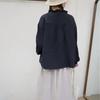 Johnature Vintage Shirt Women Spring V-neck Fungus Edge Single-breasted Casual Top Women