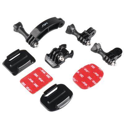 Kit de Acessórios de Montagem em Capacete HSU Kit de Montagem para Câmera de Ação Compatível com GoPro Hero e outras câmeras de ação 13/11/10/9/8/7/6/5 etc. (11 em 1)