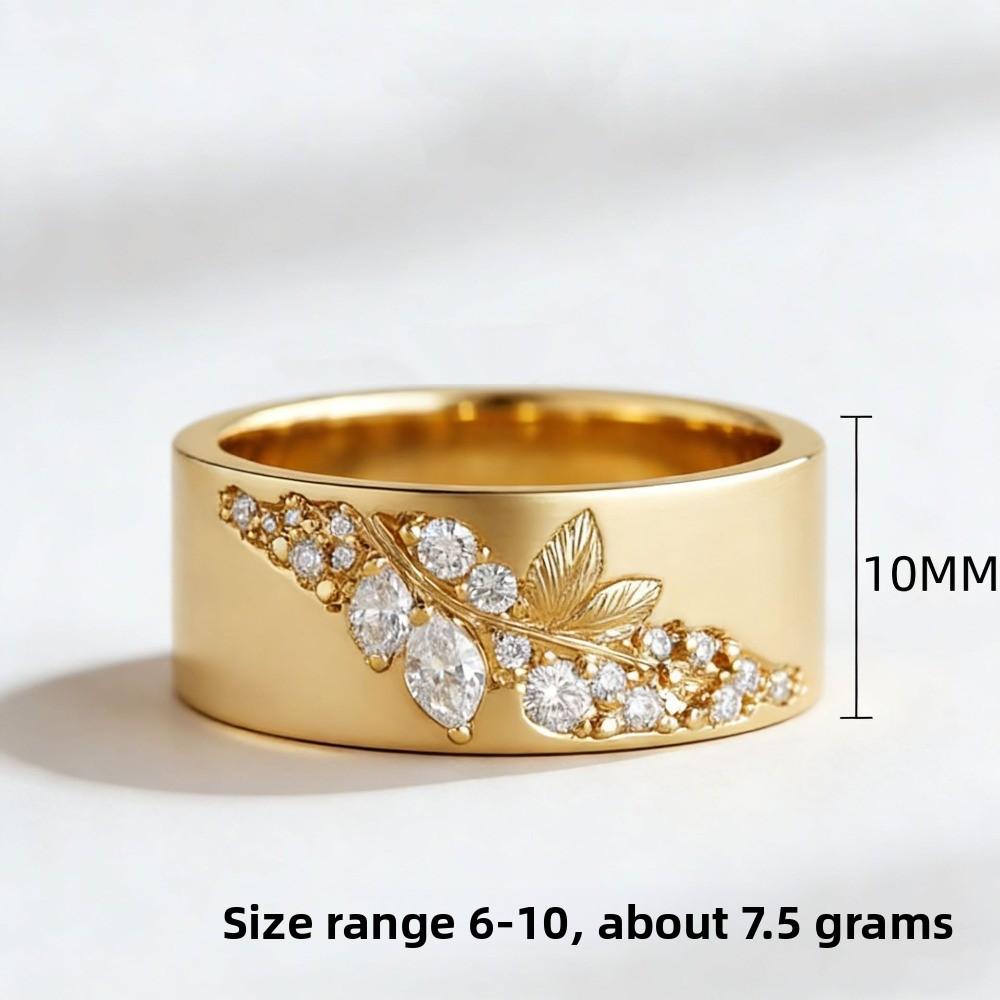 Elegant Leaf Marquise Zircon Ring for Women Stylish Versatile Engagement Jewelry