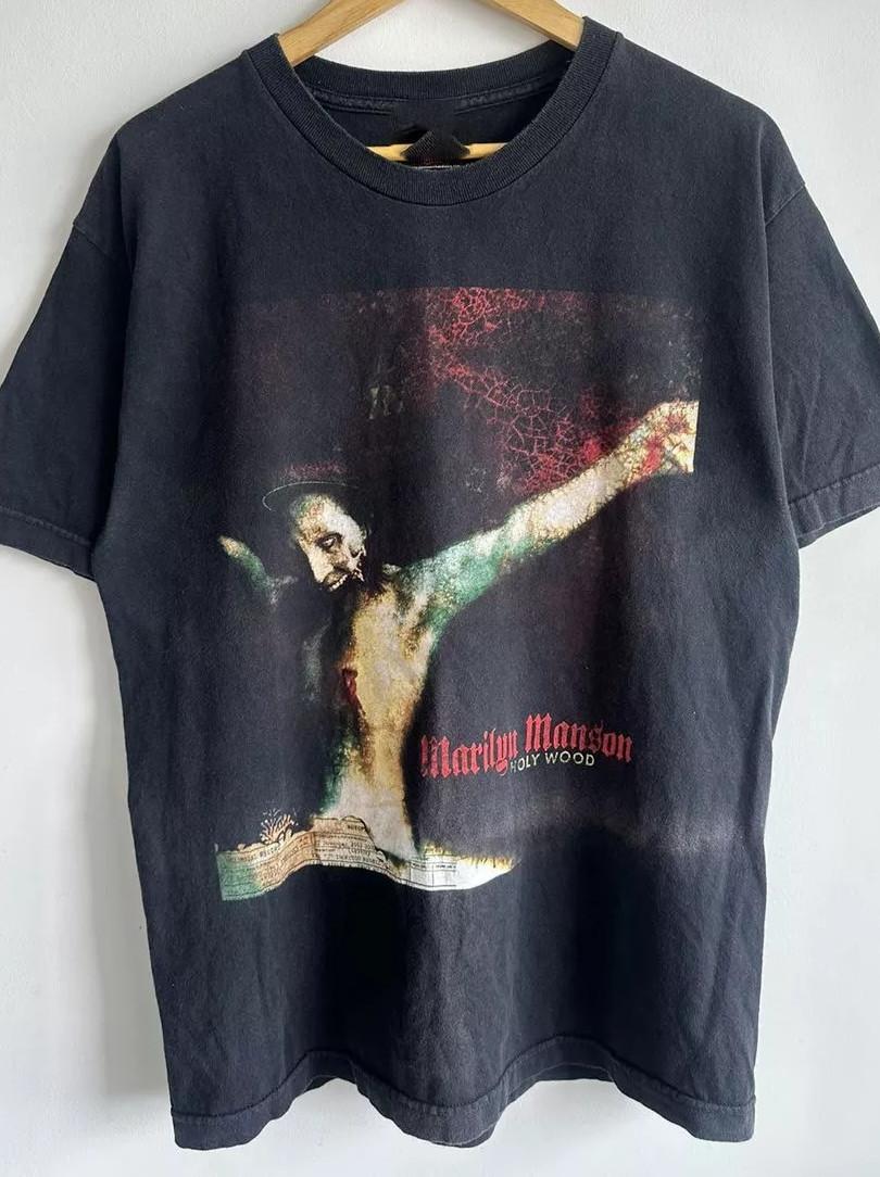 Marilyn Manson 2000 Hollywood Band Rock Black Unisex Tshirt S5XL EG1056 XL