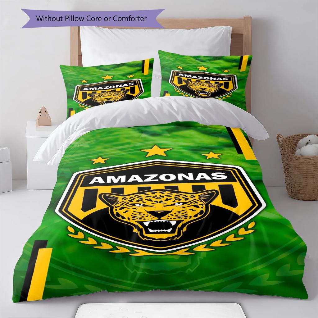 AMAZONAS FC Logo Pattern Bedding Set Quilt Cover Pillowcase Home Decor Gift (1 * duvet cover + 2 * pillowcase, without core)