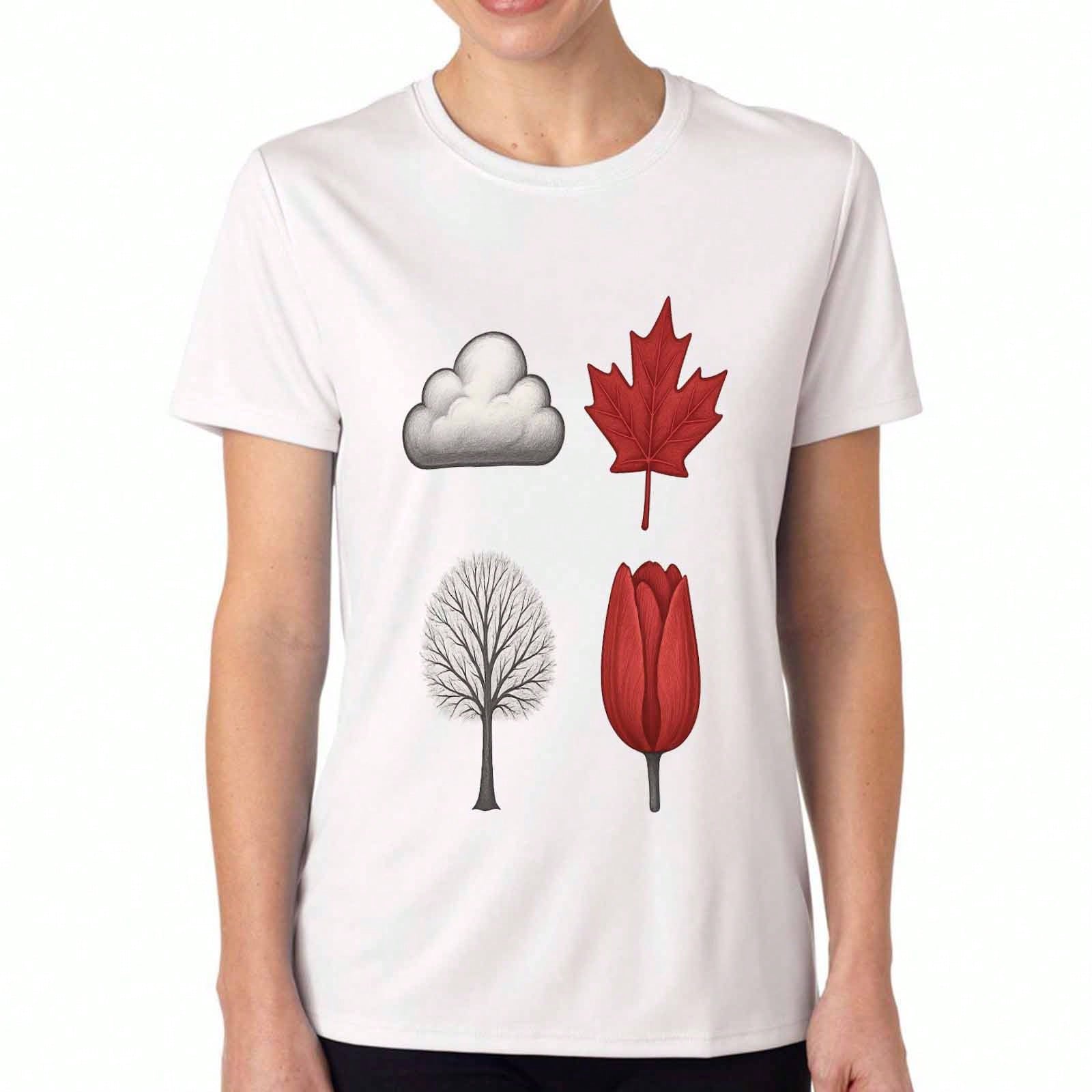 Cloud Leaf Tree Tulip unisex s Cotton T Shirt, Premium Cotton Graphic, Durable, Casual And Fashionable, Featuring A Unique Natureinspired Design With S разноцветный
