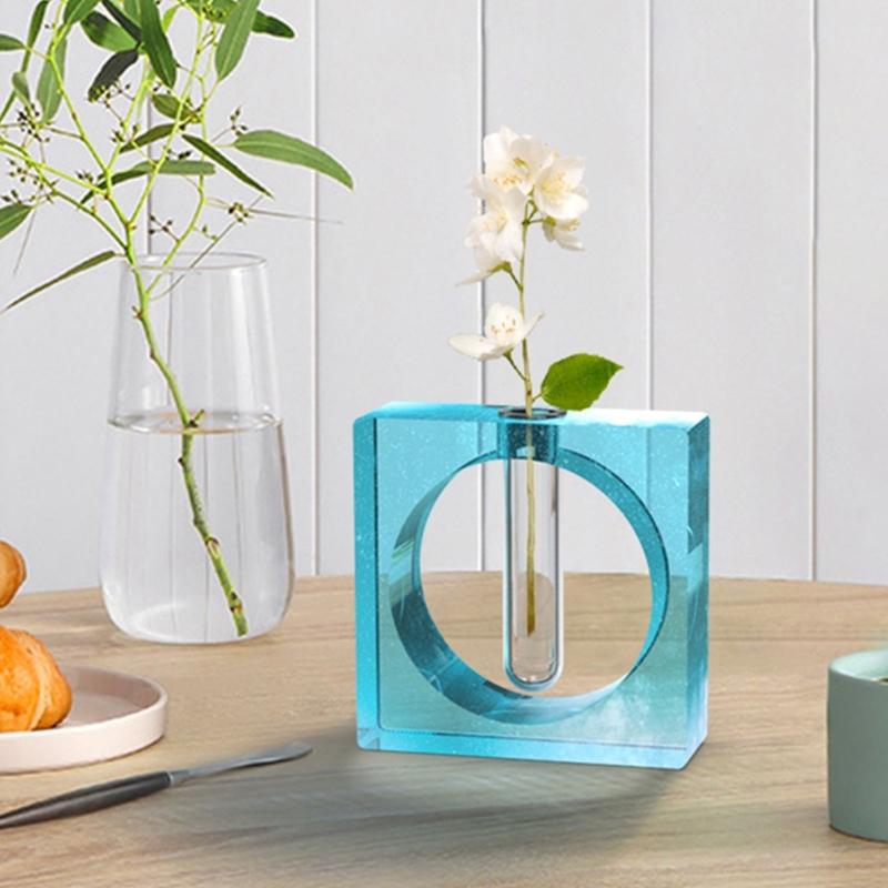 3Pcs Modern Acrylic Transparent Vases Test Tube For Flower Arrangements Hydroponic Plant Home Decors Office Desk Display