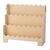 Montessori Bookshelf, 3-Tier Scalloped Kids Bookshelf, Front Facing Toddler Bookcase, Dual Hooks for Hanging Backpacks, Baby Bookshelf for Kids Room,