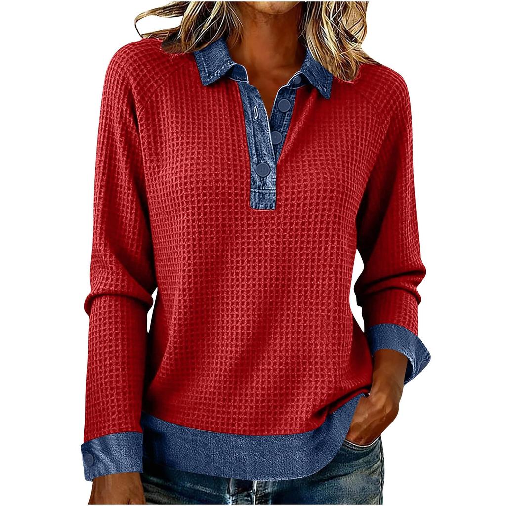 Women's Solid Color Long Sleeved Fashionable Women's Casual Top