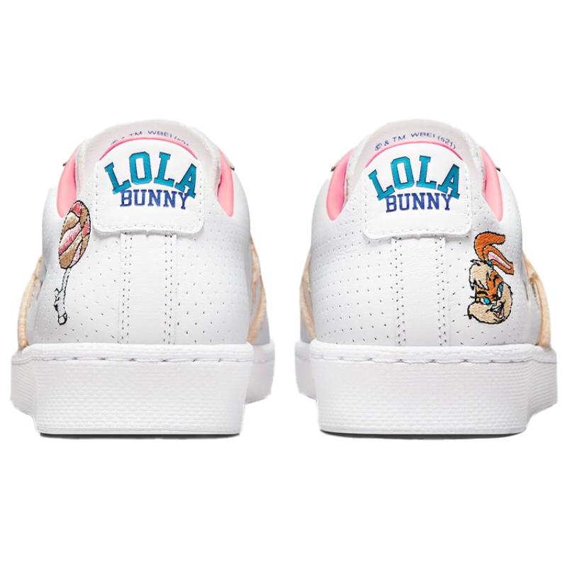 Space Jam X Converse Cons Pro Leather Low "Lola" Air Slam Dunk Collaboration Non-slip and Durable Low-top Unisex Platinum Pink
