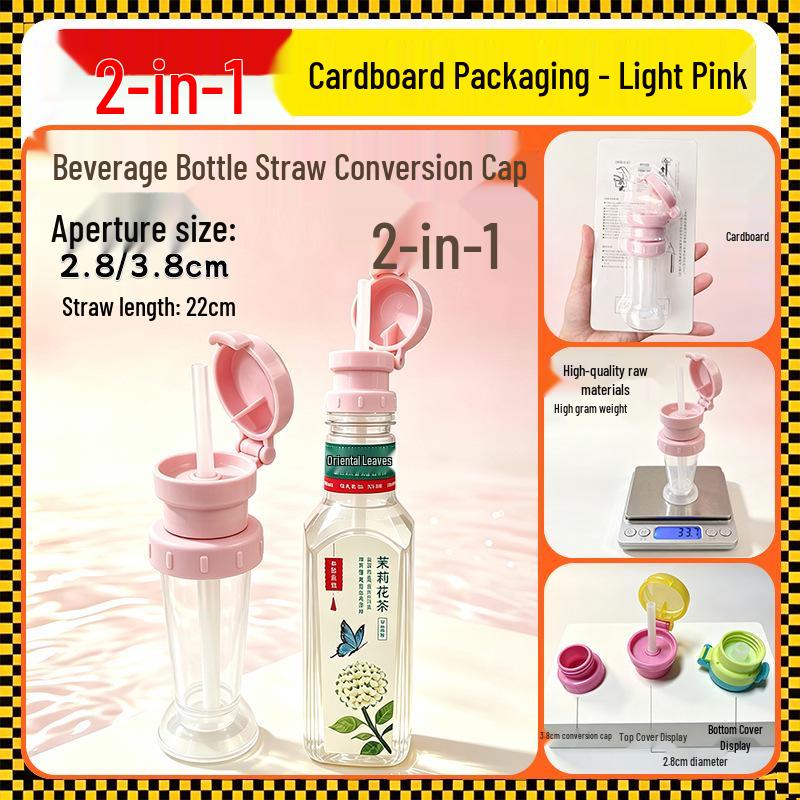 Child-Safe Universal Straw Adapter for Beverage Bottles