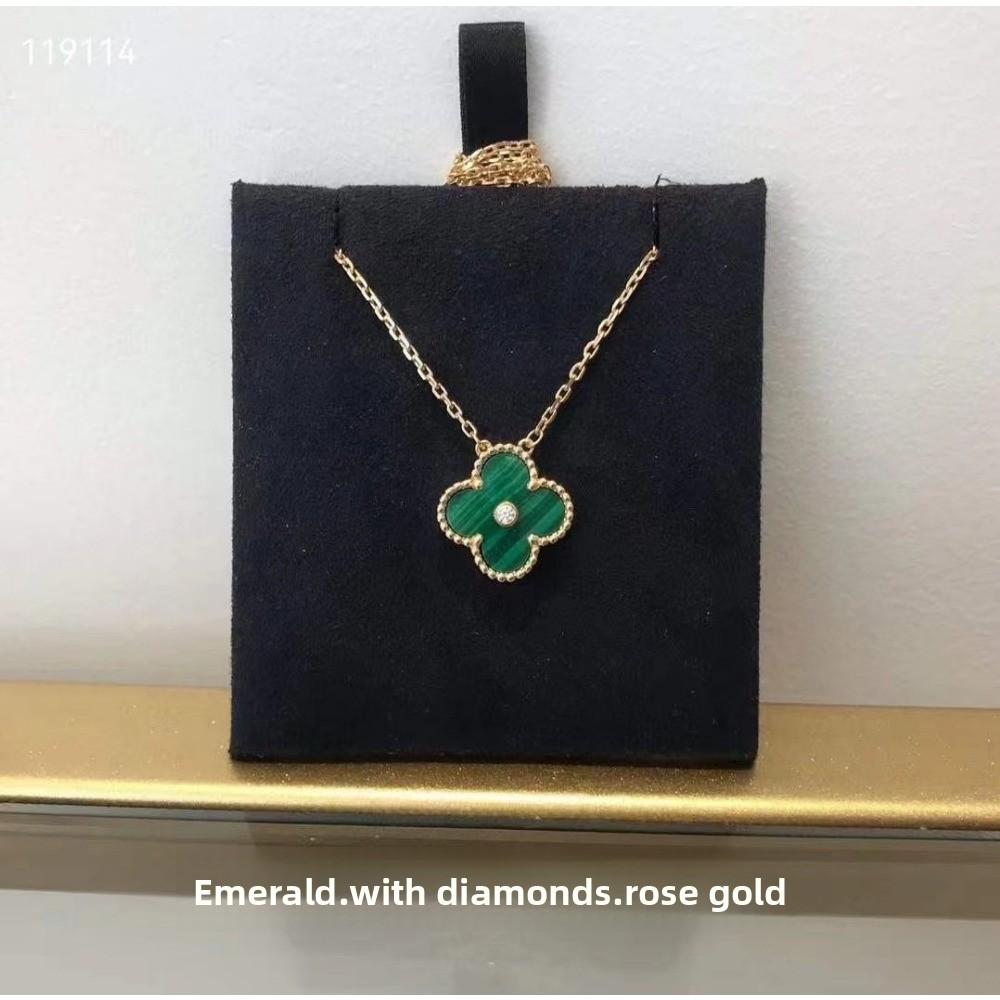 Kvinners Firkløver Halskjede Enkelt Blomst Hvit Perlemor Rød Agat Anheng Kragebenskjede