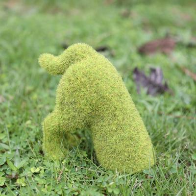 Dog Shape DIY Artificial Grass Animal Resin Eye-catching Garden Turf Grass Animal Office Decor