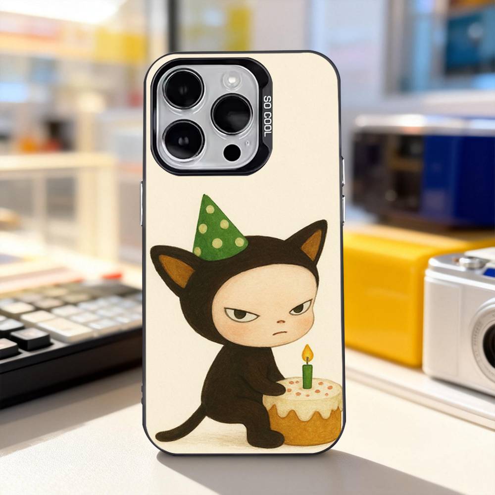 Y-Yoshitomos Art N-Nara Cute Phone Case For iPhone 17,16,15,14,13,12,11,Pro,XS,Max,Plus,Mini,SE4,E IMD Matte Black