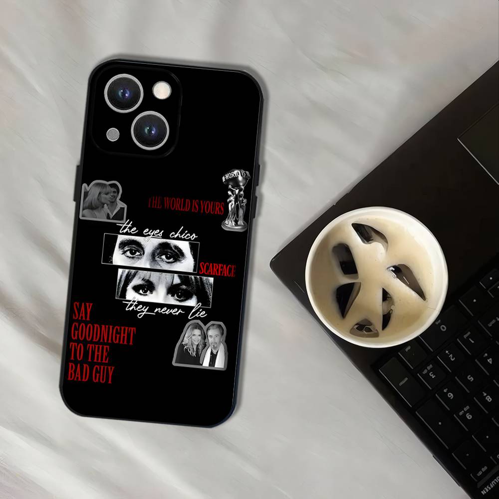 

S-Scarfaces Tony M-Montana Phone Case For iPhone 16,15,14,13,12,11,Pro,XS,Max,XR,Plus,E,SE4,Mini Black Soft Cover iPhone13mini