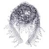 Breathable Floral Lace Shawls Embroidered Elegant Lace Flower Spanish Lace Mantill Thin Tassel Lace Triangle Scarf Church Wear