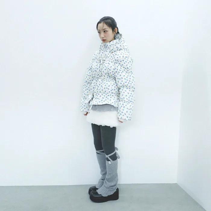 LACE LONG KNIT WARMER(GREY)