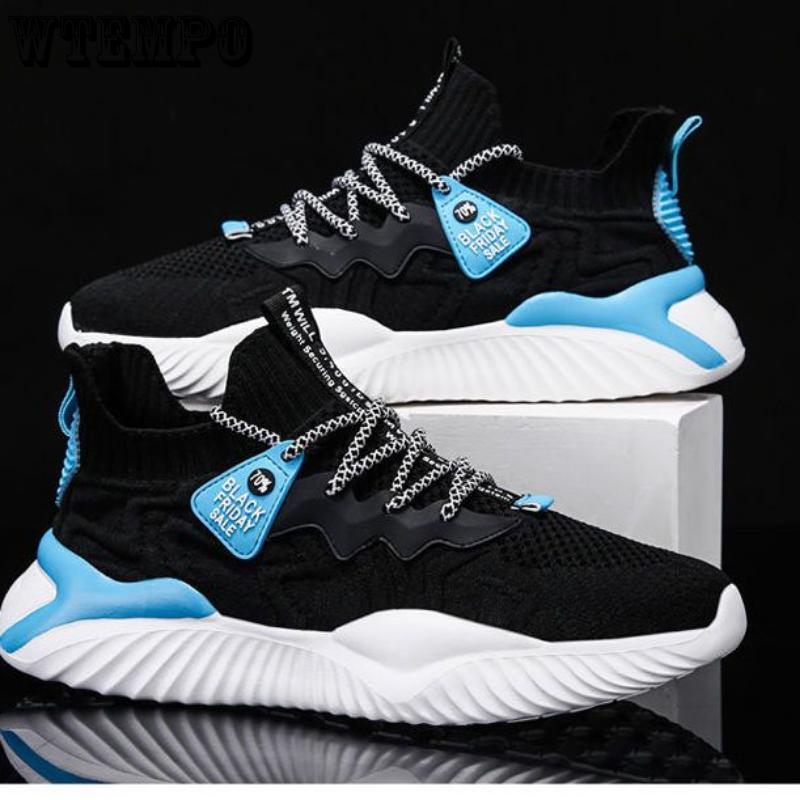 WTEMPO Men's Summer Sneakers Mesh Breathable Outdoor Sport Shoes Thick Soled Non-Slip Clunky Sneaker Casual Running Shoes